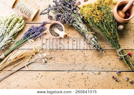 Harvesting Medicinal Herbs, Dry Flowers, Non-traditional Medicine, Ayurveda