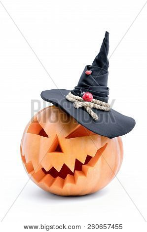 Jack's Head Of A Lantern Carved From Pumpkin For Halloween