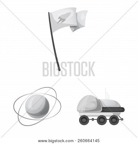 Vector Illustration Of Mars And Space Sign. Collection Of Mars And Planet Vector Icon For Stock.