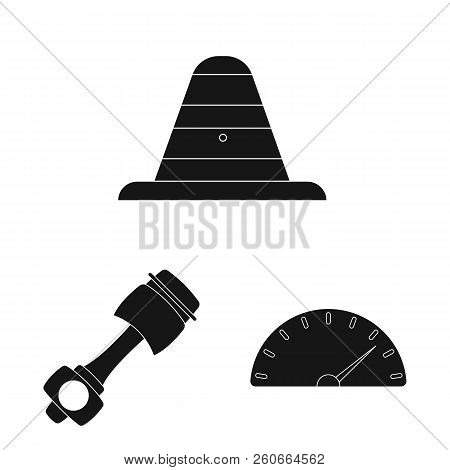 Vector Design Of Car And Rally Logo. Set Of Car And Race Stock Symbol For Web.