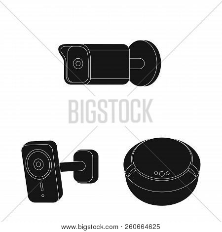 Isolated Object Of Cctv And Camera Icon. Set Of Cctv And System Stock Vector Illustration.
