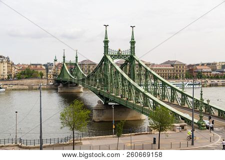 Editorial, Liberty Or Freedom Bridge On The River Danube, Budapest, Hungary