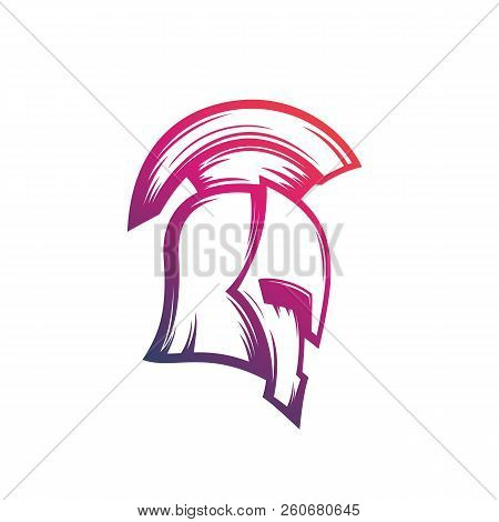 Spartan Warrior Helmet Vector Logo, Eps 10 File, Easy To Edit