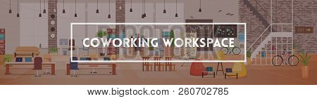 Office Interior And Workspace. Modern Office Desktop In Coworking Workspace. Optimization Of Workpla