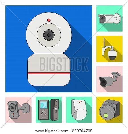 Vector Illustration Of Cctv And Camera Symbol. Collection Of Cctv And System Vector Icon For Stock.