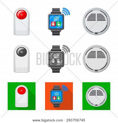 Vector Illustration Of Office And House Sign. Set Of Office And System Vector Icon For Stock.