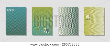 Indie Style Zig Zag Banner Templates, Wavy Lines Gradient Stripes Backgrounds For Advertising Cover.