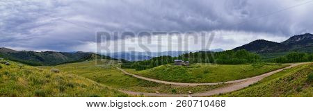 Guardsman Pass Views Of Panoramic Landscape Of The Pass, Midway And Heber Valley Along The Wasatch F