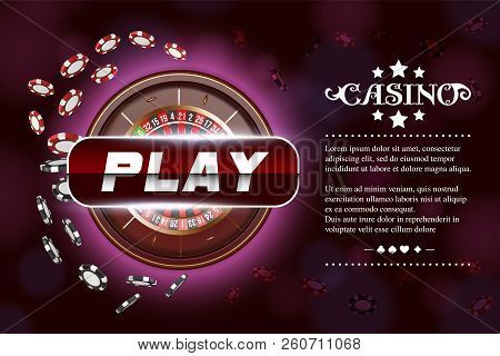 Casino Background Roulette Wheel With Dice And Chips. Online Casino Poker Table Concept Design. Top 