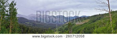 Guardsman Pass Views Of Panoramic Landscape Of The Pass, Midway And Heber Valley Along The Wasatch F