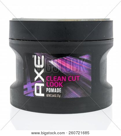 Winneconne, Wi - 23 September 2018: A Tub Of Axe Clean Cut Pomade For Hair On An Isolated Background