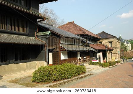 Inuyama, Japan-23 Apr, 2018: An Ancient Building Of The Meiji Museum Dynasty Of Japan About 150 Year