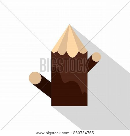 Pointed Woden Stump Icon. Flat Illustration Of Pointed Woden Stump Icon For Web Isolated On White Ba