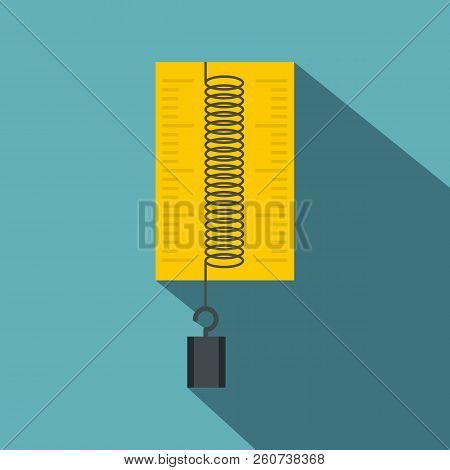 Dynamometer With Weights Icon. Flat Illustration Of Dynamometer With Weights Icon For Web Isolated O