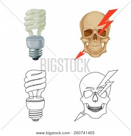 Vector Illustration Of Electricity And Electric Icon. Collection Of Electricity And Energy Stock Sym