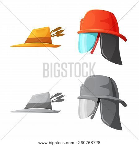 Isolated Object Of Headgear And Cap Symbol. Set Of Headgear And Accessory Stock Vector Illustration.