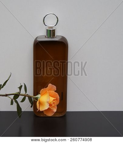 Mens Fragrance, Large Perfume Bottle Decorated With An English Rose