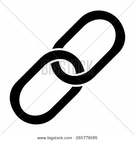 Chain Solid Icon. Link Vector Illustration Isolated On White. Reference Glyph Style Design, Designed