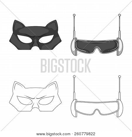 Vector Illustration Of Hero And Mask Icon. Set Of Hero And Superhero Vector Icon For Stock.