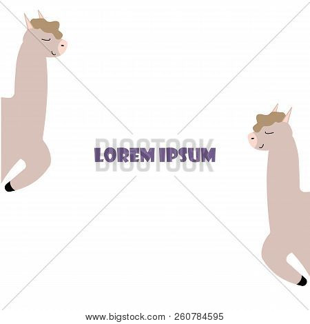 Cute Hand Drawn Llama For Baby Girl Nursery