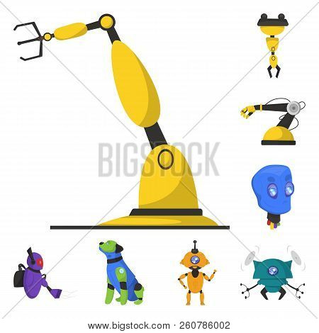 Vector Illustration Of Robot And Factory Logo. Set Of Robot And Space Stock Vector Illustration.