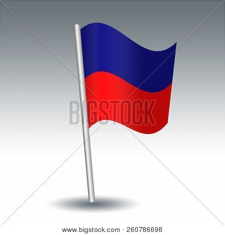 Vector Waving Maritime Signal Flag E Echo On Slanted Metal Silver Pole - Symbol Of I Am Altering My 