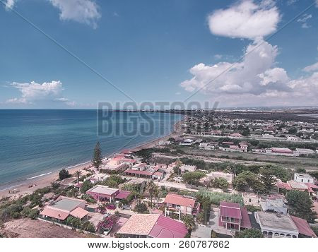 Aerial View Of Granelli Beach, A Sicilian Seaside Place