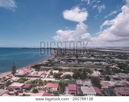 Aerial View Of Granelli Beach, A Sicilian Seaside Place