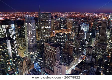 Stadt Architektur. New York City Manhattan Skyline Luftbild mit Empire State Building und 