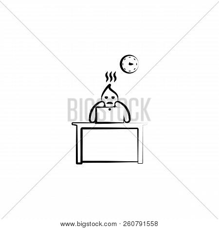 Boring Office Time And Office Man Outline Icon. Element Of Office Life Illustration. Premium Quality