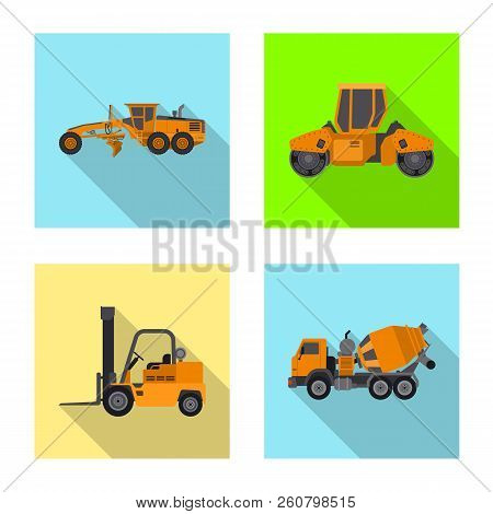 Vector Design Of Build And Construction Icon. Set Of Build And Machinery Vector Icon For Stock.