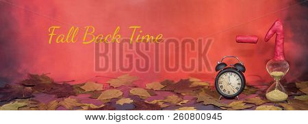 Daylight Saving Time. Wall Clock Going To Winter Time.