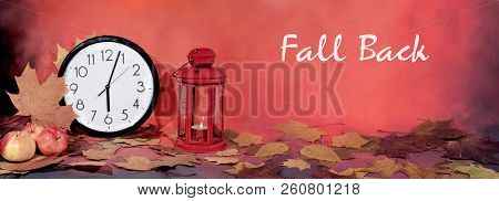 Daylight Saving Time. Wall Clock Going To Winter Time.