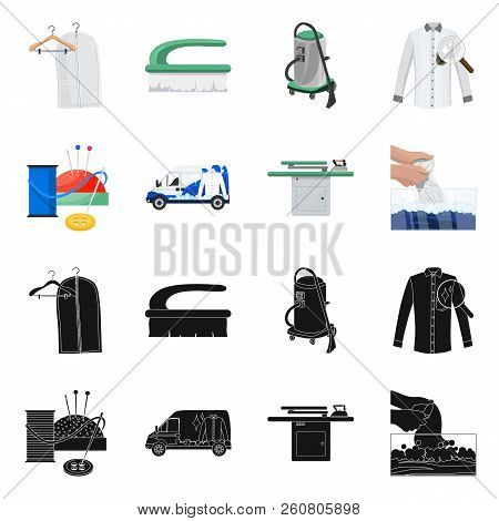 Vector Illustration Of Laundry And Clean Logo. Set Of Laundry And Clothes Stock Vector Illustration.