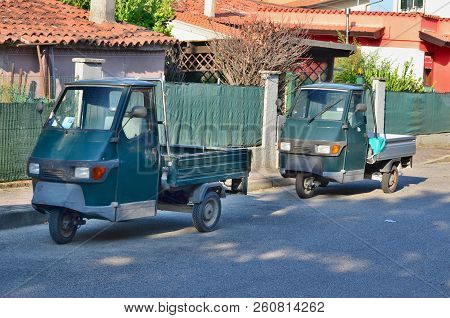 Tricycle Is A Very Original Utility Vehicle, Caorle, Italy