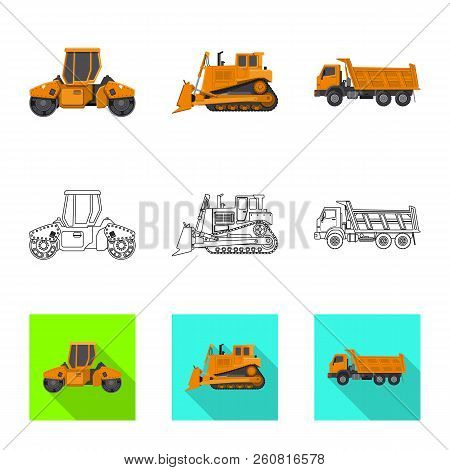 Vector Design Of Build And Construction Logo. Collection Of Build And Machinery Vector Icon For Stoc