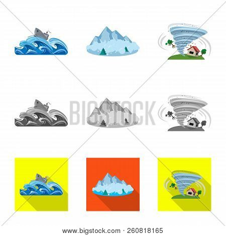 Vector Illustration Of Natural And Disaster Icon. Collection Of Natural And Risk Stock Vector Illust