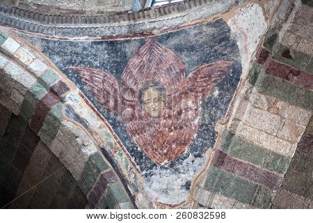 Parikia, Greece - March 14, 2018: Interior Of The Monastery Of Panagia Ekatontapiliani With Fresco O
