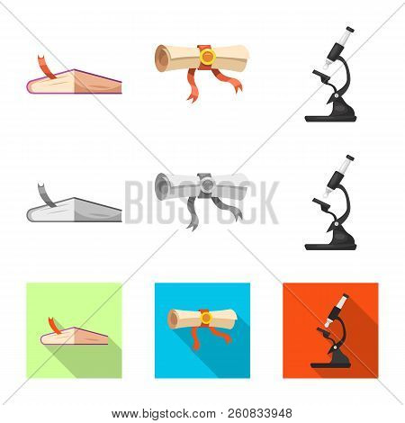 Vector Illustration Of Education And Learning Icon. Collection Of Education And School Vector Icon F