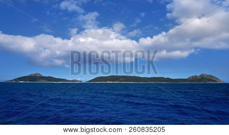 Islas Cies islands near Vigo of Galicia Spain
