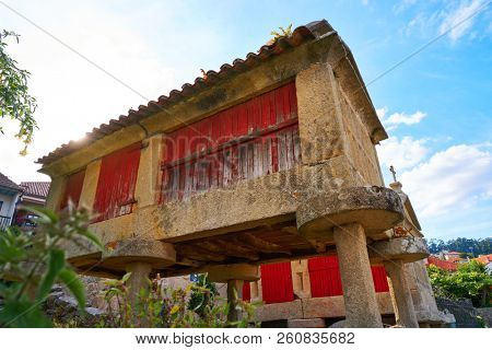 Horreo in Combarro Galician village of Pontevedra at Galicia Spain