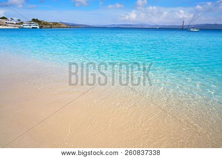 Praia de Rodas beach in islas Cies island of Vigo at Spain