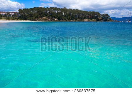 Portonovo Baltar beach in Pontevedra of Galicia in Sanxenxo also Sanjenjo