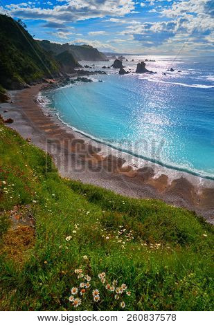 Playa del Silencio in Cudillero Asturias from Spain