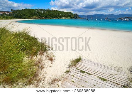 Portonovo Baltar beach in Pontevedra of Galicia in Sanxenxo also Sanjenjo