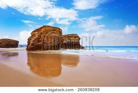 Playa las catedrales Catedrais beach in Ribadeo Galicia of Lugo Spain