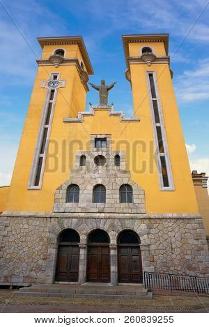 Ribadesella church of Maria Magdalena in Asturias Spain