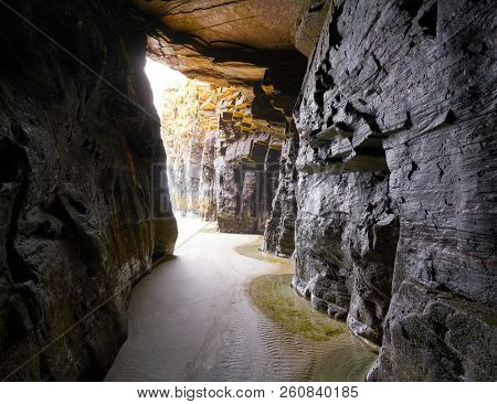 Playa las catedrales Catedrais beach in Ribadeo Galicia of Lugo Spain