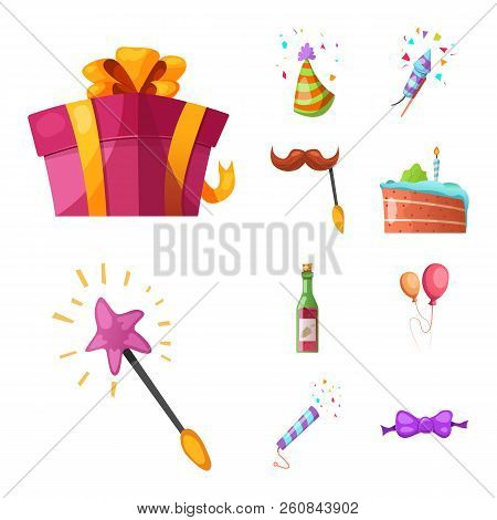 Vector Design Of Party And Birthday Icon. Collection Of Party And Celebration Stock Vector Illustrat