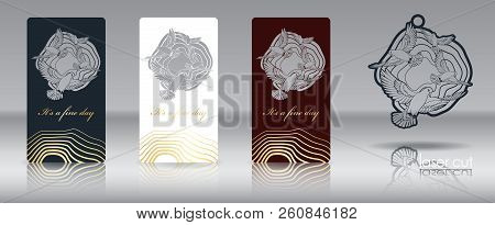 Laser Cut Pattern. Stylized Flock Of Birds In The Sky. Laser Cutting For Wedding Invitations, Covers